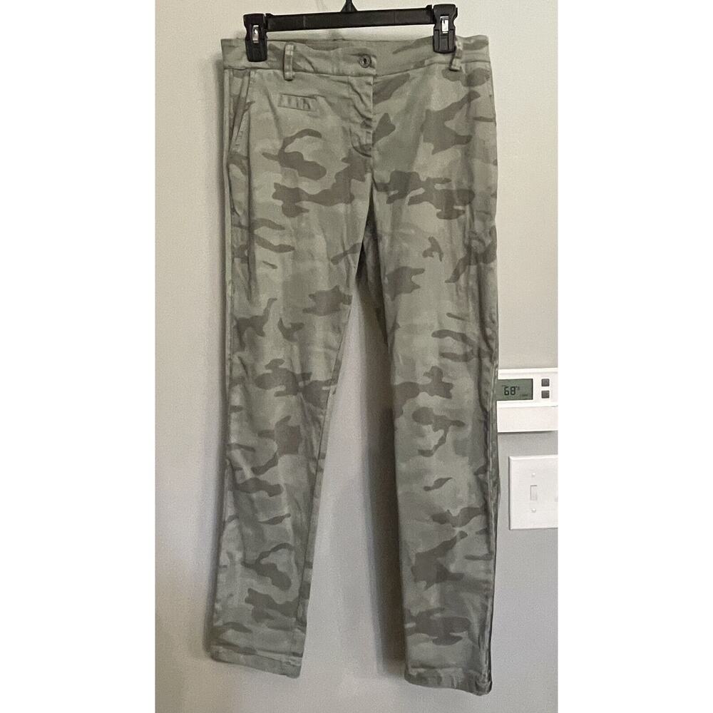 Venti 6 Camouflage Crinkle Pants Side stripe Italian Made Women’s Sz Small EUC